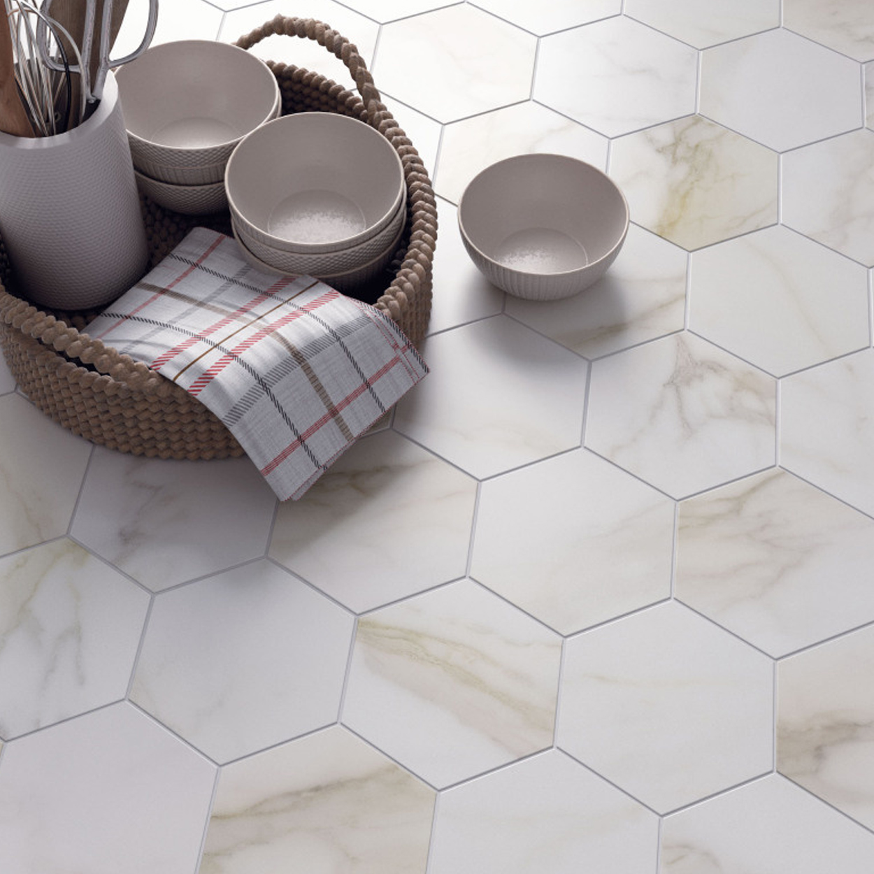 Cifre Cerámica Diamond Gold Hexagon Mat 15x17cm